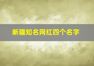 新疆知名网红四个名字