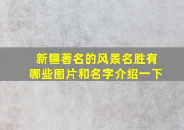 新疆著名的风景名胜有哪些图片和名字介绍一下