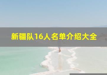 新疆队16人名单介绍大全