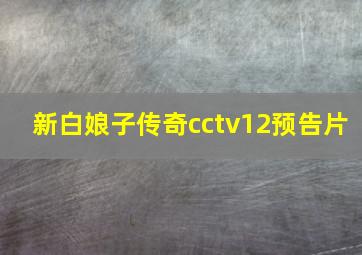 新白娘子传奇cctv12预告片