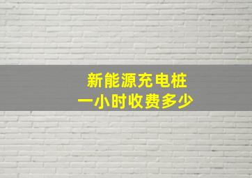 新能源充电桩一小时收费多少