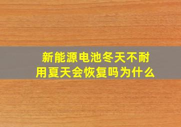 新能源电池冬天不耐用夏天会恢复吗为什么