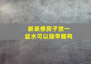 新装修房子放一盆水可以除甲醛吗