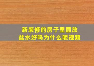 新装修的房子里面放盆水好吗为什么呢视频