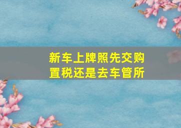 新车上牌照先交购置税还是去车管所