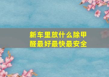 新车里放什么除甲醛最好最快最安全