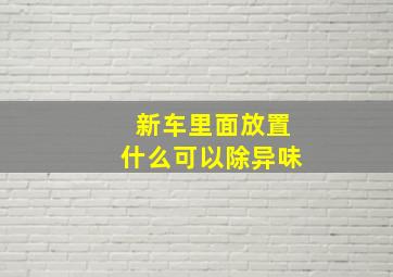 新车里面放置什么可以除异味