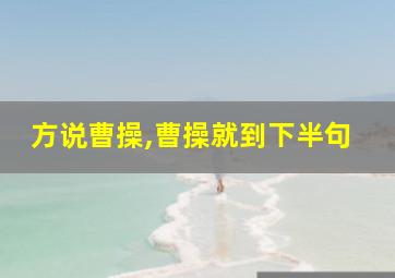 方说曹操,曹操就到下半句