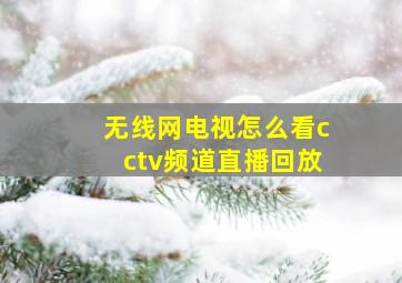 无线网电视怎么看cctv频道直播回放