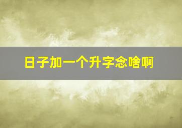 日子加一个升字念啥啊