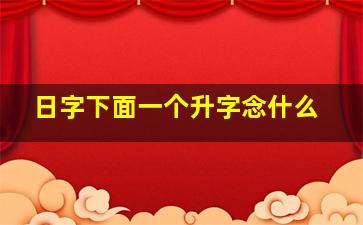 日字下面一个升字念什么