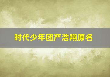 时代少年团严浩翔原名