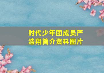 时代少年团成员严浩翔简介资料图片