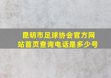 昆明市足球协会官方网站首页查询电话是多少号