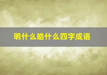 明什么皓什么四字成语