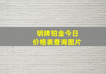 明牌铂金今日价格表查询图片