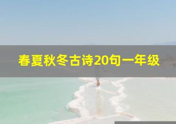 春夏秋冬古诗20句一年级