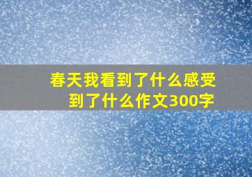 春天我看到了什么感受到了什么作文300字