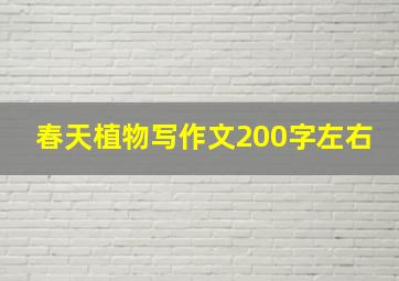 春天植物写作文200字左右