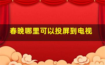 春晚哪里可以投屏到电视