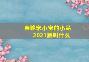 春晚宋小宝的小品2021版叫什么