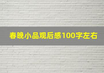 春晚小品观后感100字左右