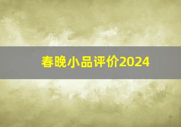 春晚小品评价2024