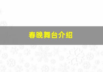 春晚舞台介绍