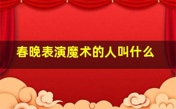 春晚表演魔术的人叫什么