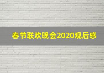 春节联欢晚会2020观后感