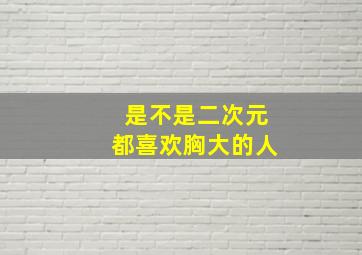 是不是二次元都喜欢胸大的人