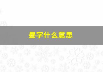 昼字什么意思