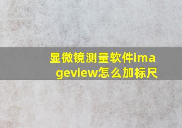 显微镜测量软件imageview怎么加标尺