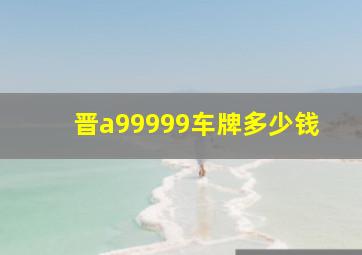 晋a99999车牌多少钱