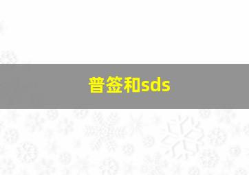 普签和sds