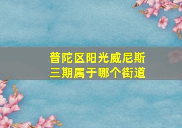 普陀区阳光威尼斯三期属于哪个街道