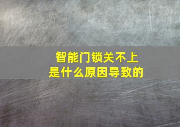 智能门锁关不上是什么原因导致的