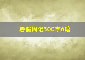 暑假周记300字6篇