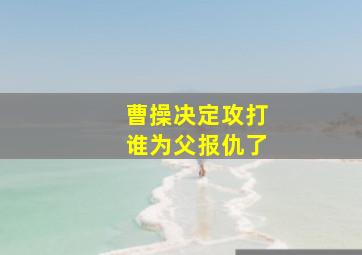 曹操决定攻打谁为父报仇了