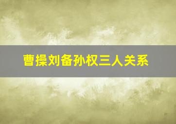 曹操刘备孙权三人关系