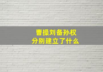 曹操刘备孙权分别建立了什么