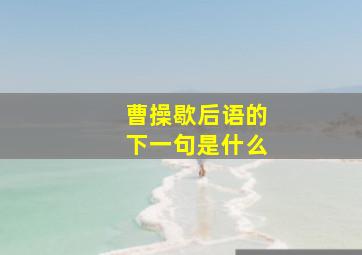 曹操歇后语的下一句是什么