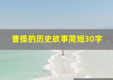 曹操的历史故事简短30字