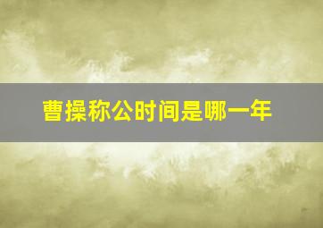 曹操称公时间是哪一年