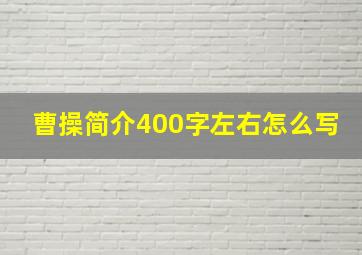 曹操简介400字左右怎么写