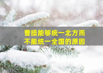 曹操能够统一北方而不能统一全国的原因