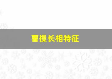 曹操长相特征