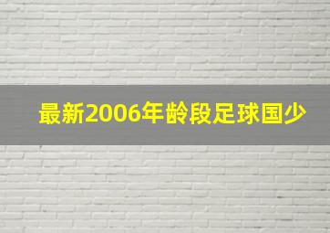 最新2006年龄段足球国少