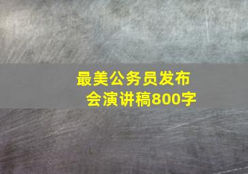 最美公务员发布会演讲稿800字