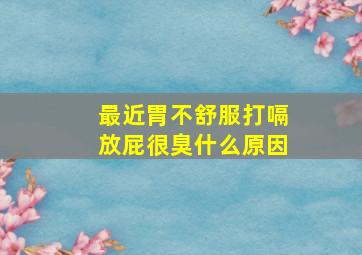 最近胃不舒服打嗝放屁很臭什么原因